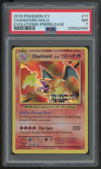 2016 Pokemon Charizard Evolutions Prerelease Holo #11 PSA 7 2016 Pokemon Charizard Evolutions Prerelease Holo #11 PSA 7