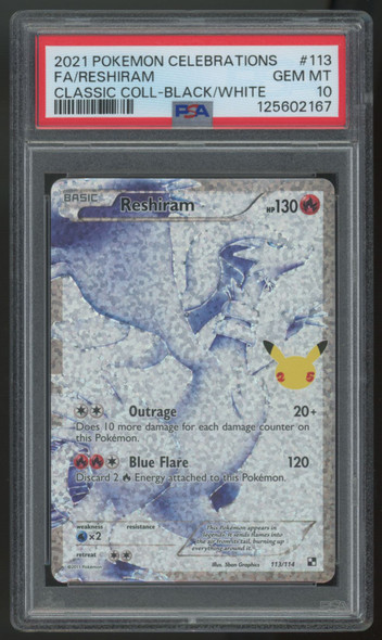 2021 Pokemon Reshiram Celebration Classic Collection Full Art #113 PSA 10