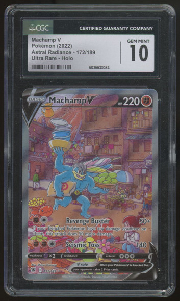 2022 Pokemon Machamp V Astral Radiance Ultra Rare Holo #172 CGC 10