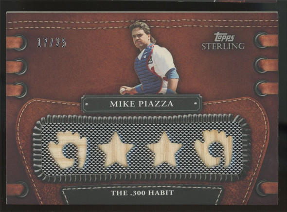 2010 Topps Sterling Mike Piazza Legendary Leather Quad Patch /25 #4LLR-28 2010 Topps Sterling Mike Piazza Legendary Leather Quad Patch /25 #4LLR-28