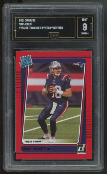 2021 Panini Donruss Mac Jones Rated Rookie Red Press Proof #255 GMA 9 *904