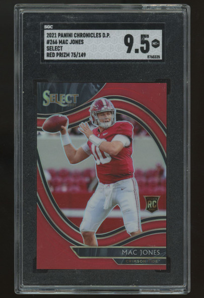 2021 Panini Chronicles Select Draft Mac Jones RC Red Prizm /149 #266 SGC 9.5