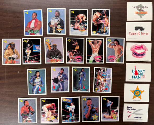 1990 WWF Classic Card and Sticker Lot Good, Bossman, Rude, DiBiase