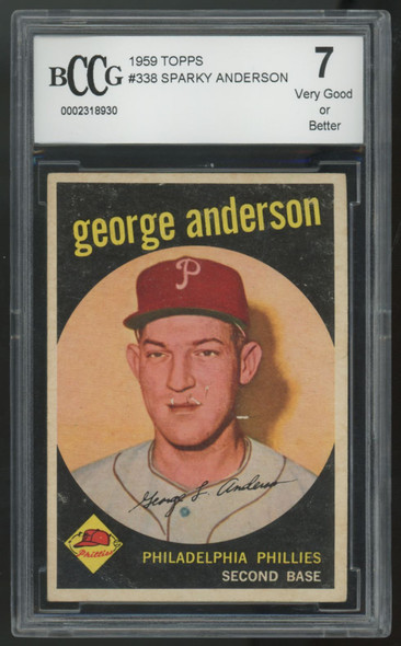 1959 Topps George Sparky Anderson RC #338 BCCG 7 1959 Topps George Sparky Anderson RC #338 BCCG 7