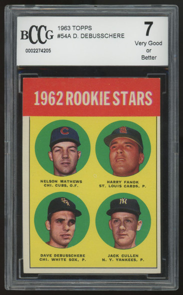 1963 Topps Dave Debusschere RC Rookie Stars #54 BCCG 7