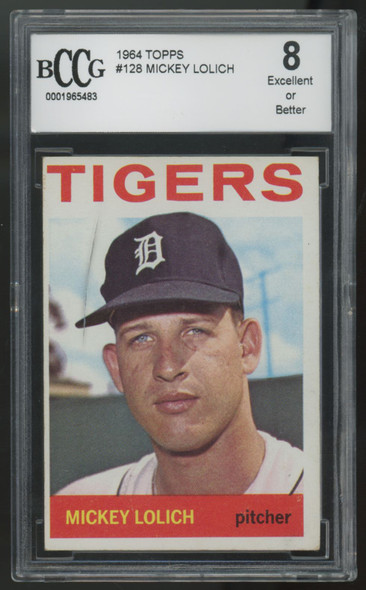1964 Topps Mickey Lolich RC #128 BCCG 8
