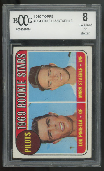 1969 Topps Piniella/Staehle RC Rookie Stars #394 BCCG 8