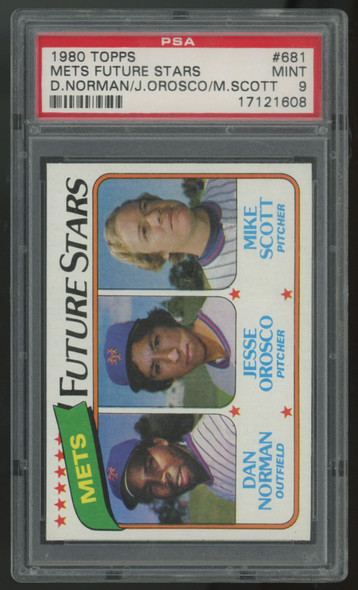 1980 Topps Norman/Orosco/Scott RC Future Stars #681 PSA 9 1980 Topps Norman/Orosco/Scott RC Future Stars #681 PSA 9