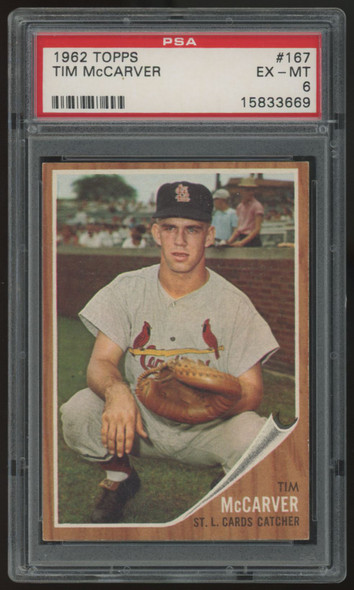 1962 Topps Tim McCarver RC #167 PSA 6 1962 Topps Tim McCarver RC #167 PSA 6