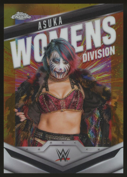 2025 Topps Chrome WWE Asuka Women's Division Gold Refractor /50 #WD-ASU 2025 Topps Chrome WWE Asuka Women's Division Gold Refractor /50 #WD-ASU