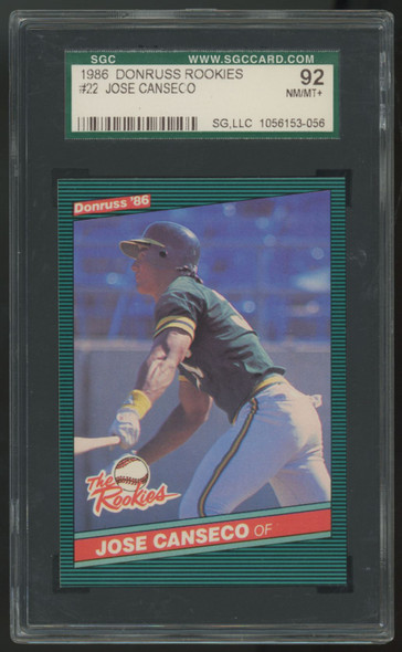 1986 Donruss Jose Canseco RC The Rookies #22 SGC 8.5