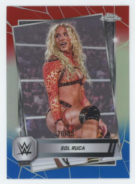 2025 Topps Chrome WWE Sol Ruca Red, White & Blue Refractor /85 #24 2025 Topps Chrome WWE Sol Ruca Red, White & Blue Refractor /85 #24