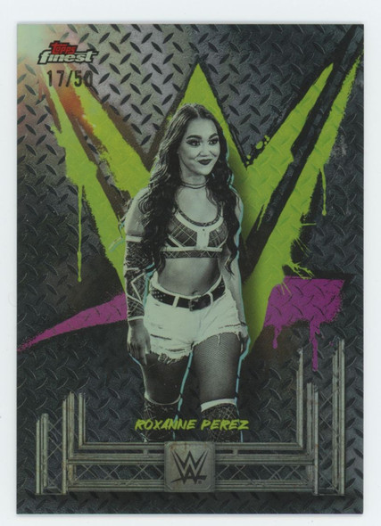 2025 Topps Finest WWE Roxanne Perez Common Black Refractor /50 #53 2025 Topps Finest WWE Roxanne Perez Common Black Refractor /50 #53