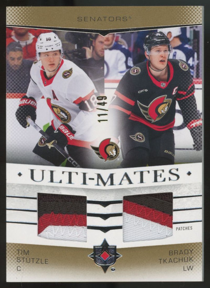 2024-25 UD Ultimate Collection Stutzle/Tkachuk Ulti-Mates Dual Patch /49 #UTM-TS 2024-25 UD Ultimate Collection Stutzle/Tkachuk Ulti-Mates Dual Patch /49 #UTM-TS