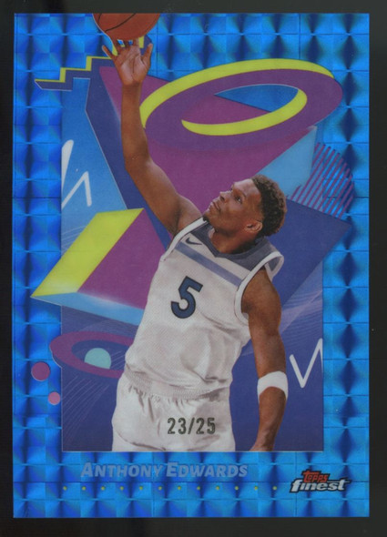 2024-25 Topps Finest Anthony Edwards Blue Geometric /25 #256