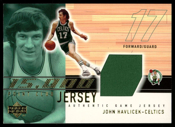 2001-02 Upper Deck John Havlicek 15,000 Point Club Patch #JH-15K 2001-02 Upper Deck John Havlicek 15,000 Point Club Patch #JH-15K