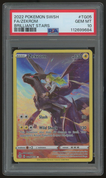 2022 Pokemon Zekrom Brilliant Stars Full Art #TG05 PSA 10 2022 Pokemon Zekrom Brilliant Stars Full Art #TG05 PSA 10