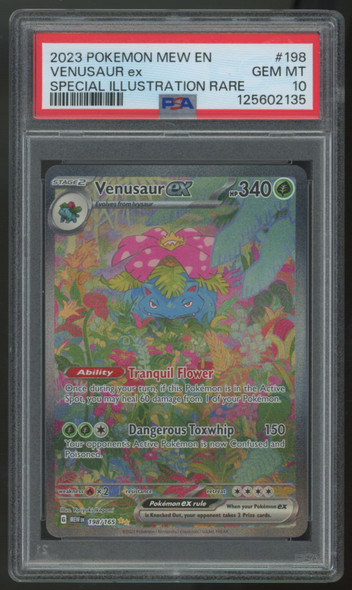 2023 Pokemon Venusaur ex 151 Special Art Rare #198 PSA 10