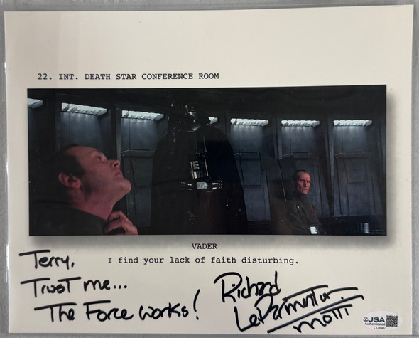 Richard LeParmentier "Admiral Motti" Star Wars Signed Autographed 8x10 Photo JSA