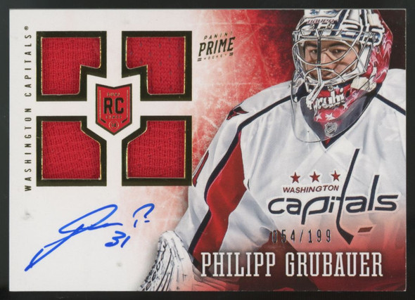 2013-14 Panini Prime Philipp Grubauer RC Patch Auto RPA /199 #179 "A"