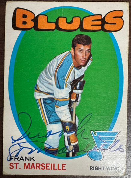 1971/72 O-Pee-Chee Frank St. Marseille #38 Signed Autographed JSA