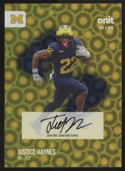 2025 Onit U Of M Justice Haynes Gold Auto /25 #S-5