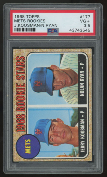 1968 Topps Jerry Koosman/Nolan Ryan RC Rookie Stars #177 PSA 3.5