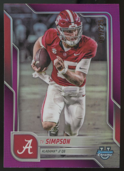 2025 Bowman Chrome University Ty Simpson Fuchsia Refractor /225 #151