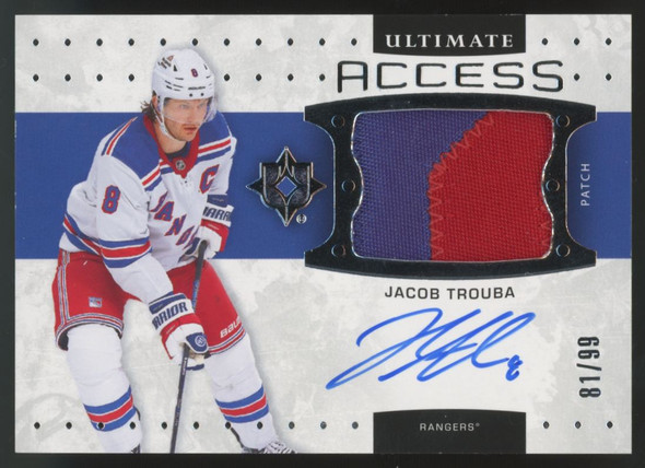 2024-25 Upper Deck Ultimate Jacob Trouba Access Patch Auto /99 #UA-JT