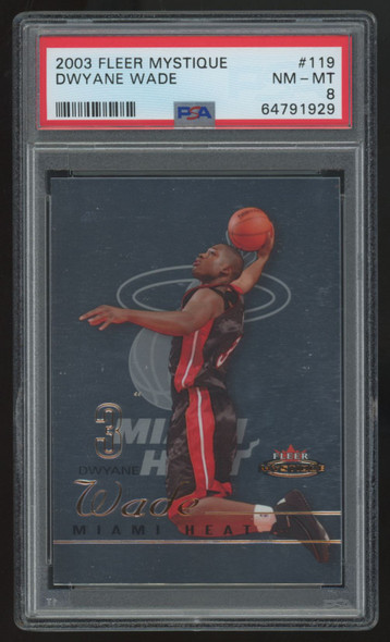2003-04 Fleer Mystique Dwyane Wade RC /999 #119 PSA 8