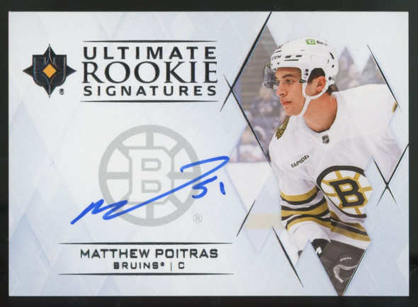2023-24 UD Ultimate Collection Matthew Poitras RC Rookie Signatures Auto #URS-MP