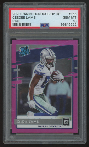 2020 Donruss Optic CeeDee Lamb RC Rated Rookie Pink #156 PSA 10