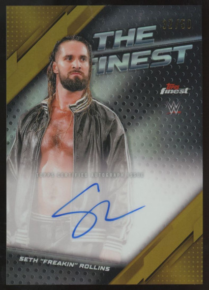 2025 Topps Finest WWE Seth "Freakin" Rollins The Finest Gold Refractor Auto /50