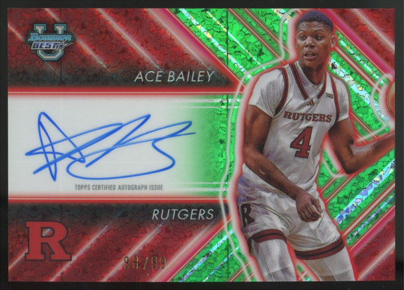2024-25 Bowman Best U Ace Bailey Possession Arrow Green Mini-Diamond Auto /99