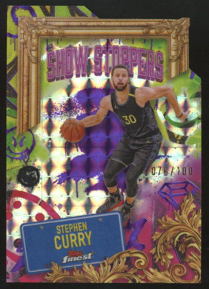 2024-25 Topps Finest Stephen Curry Show Stoppers Die-Cut Refractor /100 #S-3