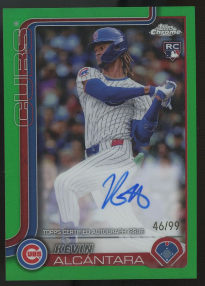 2025 Topps Chrome Kevin Alcantara RC Green Refractor Auto /99 #RA-KA