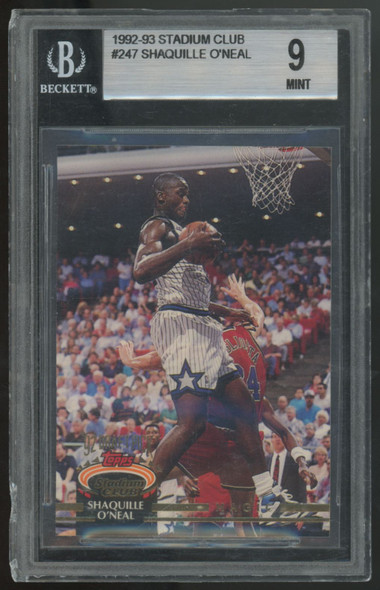 1992-93 Topps Stadium Club Shaquille O'Neal RC #247 BGS 9