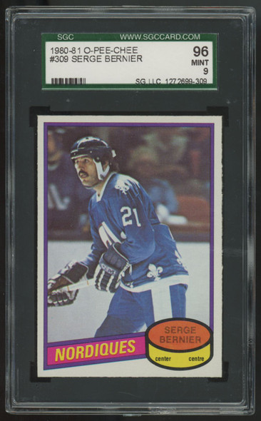 1980-81 O-Pee-Chee Serge Bernier #309 SGC 9