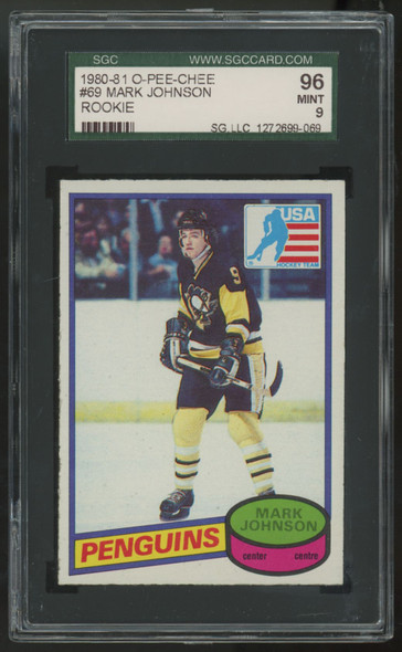 1980-81 O-Pee-Chee Mark Johnson RC #69 SGC 9