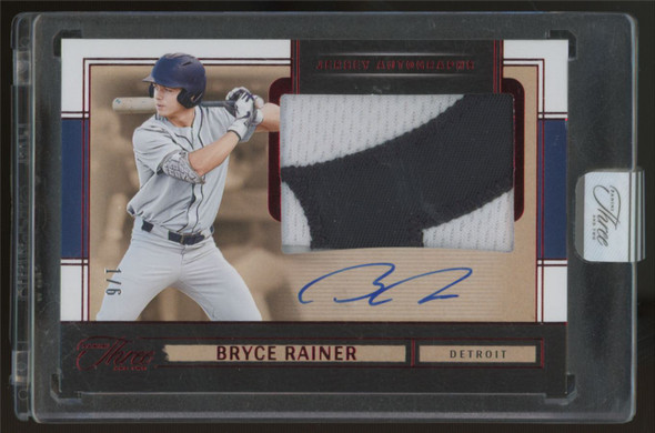 2025 Panini Three and Two Bryce Rainer Jersey Autographs Auto Red /6 #JK-BR