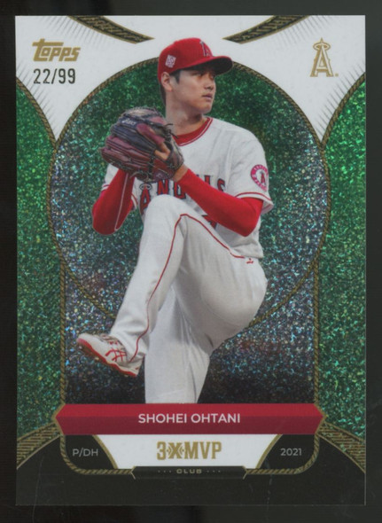 2025 Topps Welcome To The Club Shohei Ohtani 3 MVP Green Stardust Foil /99 #1