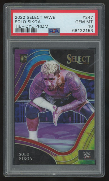 2022 Panini Select WWE Solo Sikoa RC Tie-Dye Prizm /25 #247 PSA 10