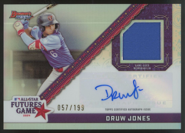 2024 Bowman's Best Druw Jones All Star Futures Patch Auto /199 #FGRR-DJ