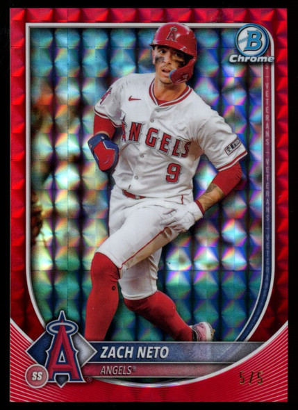 2025 Bowman Chrome Zach Neto Red Geometric Refractor /5 #55
