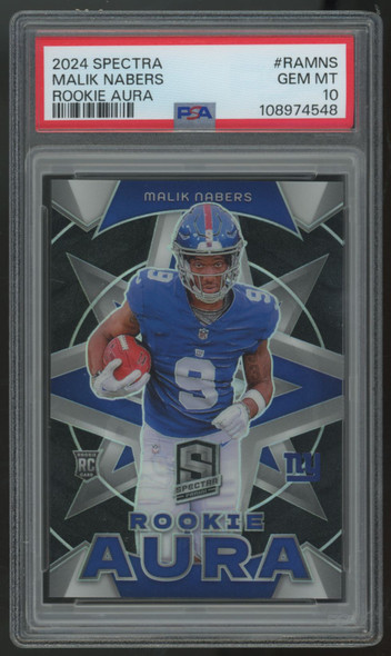2024 Panini Spectra Malik Nabers RC Rookie Aura /125 #RA-MNS PSA 10