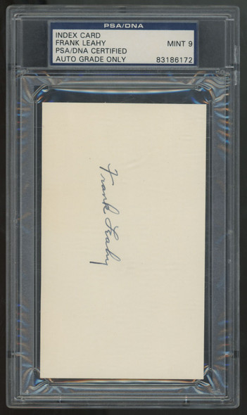 Frank Leahy Signed Auto Index Card PSA/DNA Certified Auto 9