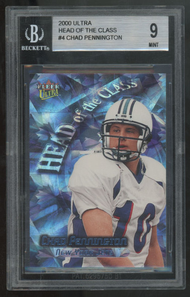2000 Fleer Ultra Chad Pennington RC Head Of The Class #4 BGS 9