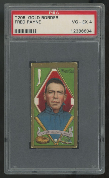 1911 T205 Fred Payne Gold Border Sovereign Cigarettes Back PSA 4