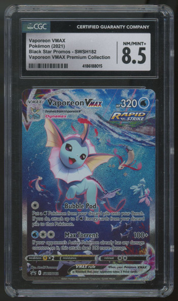 2021 Pokemon Vaporeon VMAX Premium Collection Promo #SWSH182 CGC 8.5