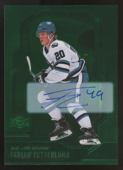2024-25 Skybox Metal Universe Fabian Zetterlund Green Auto /10 #46